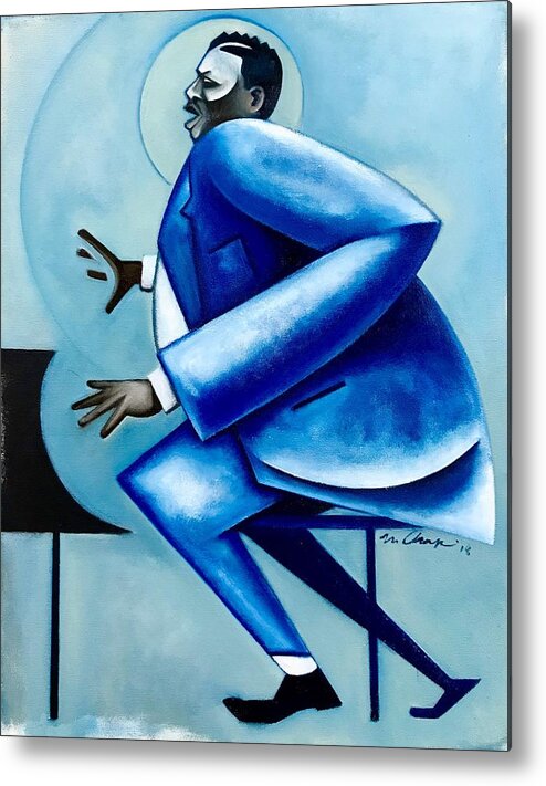 Jazz Metal Print featuring the painting Blues/ Oscar by Martel Chapman