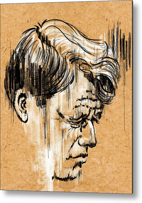 Kennedy Metal Print featuring the drawing Bobby by Stan Kwong