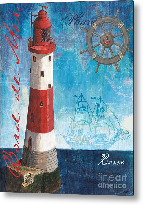 Coastal Metal Print featuring the painting Bord de Mer by Debbie DeWitt