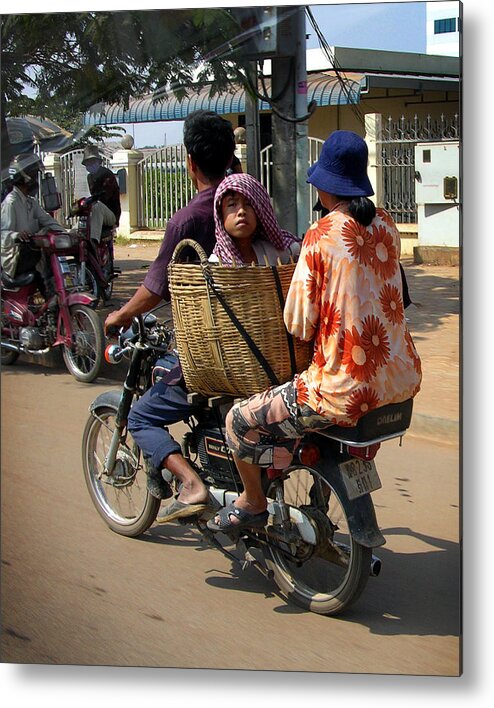 Children Metal Print featuring the photograph Boy in Basket by Dusty Wynne