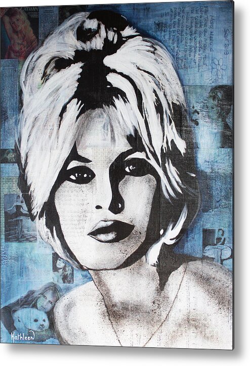 Brigitte Bardot Metal Print featuring the painting BRIGITTE BARDOT La Madrague by Kathleen Artist PRO