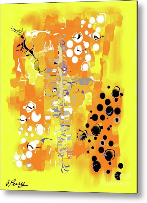 Yellow Abstract Art Metal Print featuring the digital art Bullied by D Perry