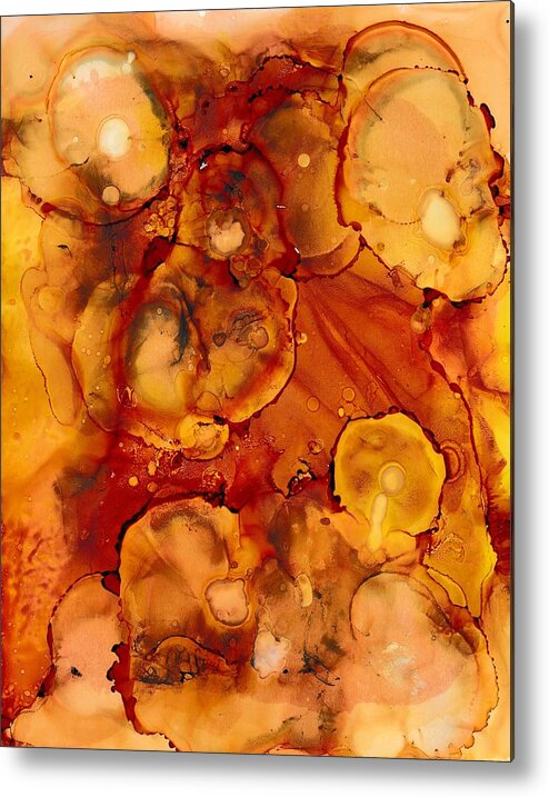 Abstract Metal Print featuring the painting Burled Wood by Louise Adams