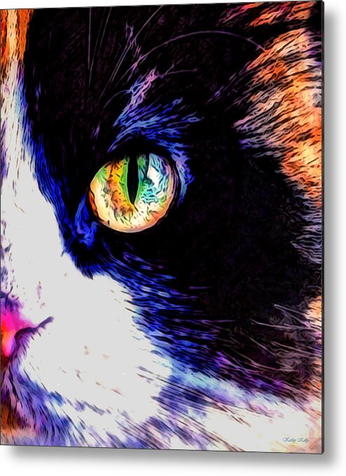 Cat Metal Print featuring the photograph Calico Cat by Kathy Kelly