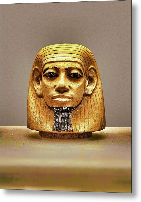 Egypt Metal Print featuring the photograph Canopic Lid                 by S Paul Sahm