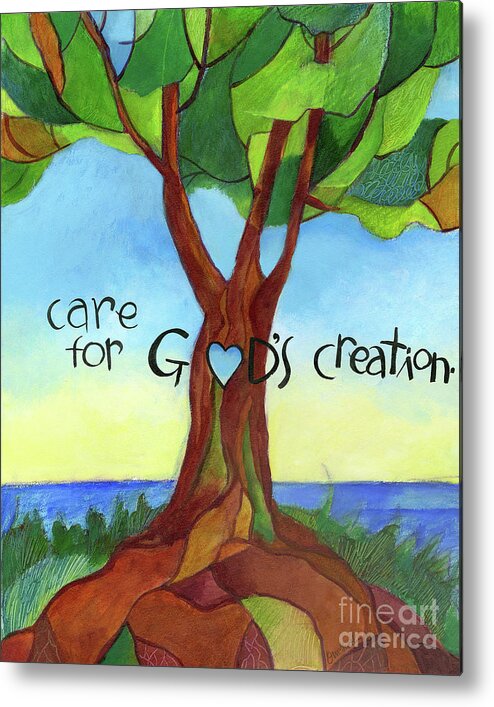 Care For Gods Creation Metal Print featuring the painting Care for Gods Creation - MMCGC by Br Mickey McGrath OSFS