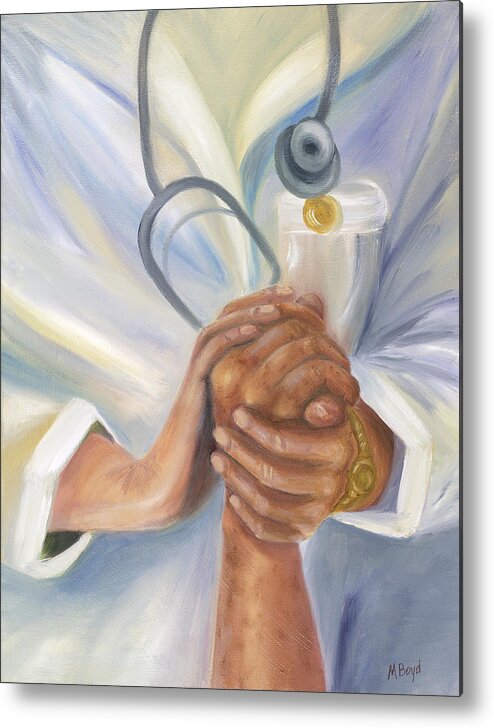 Nursing Metal Print featuring the painting Caring A Tradition of Nursing by Marlyn Boyd