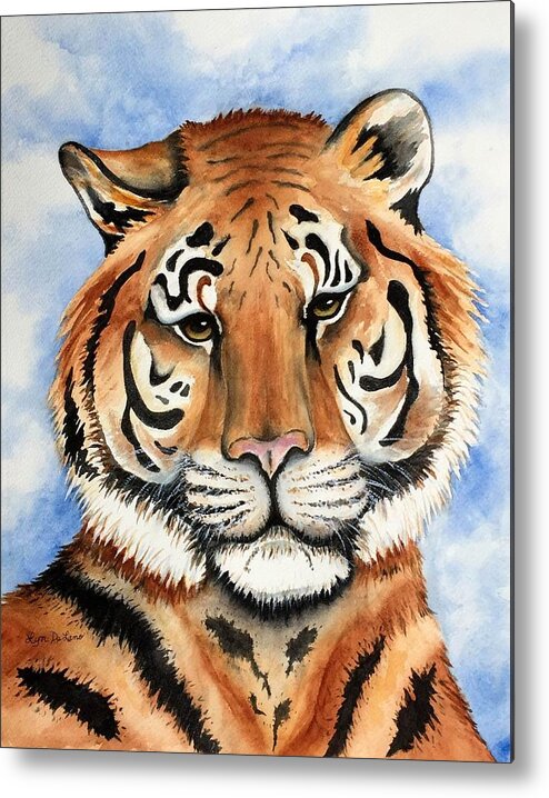 Tiger Metal Print featuring the painting Cassie the Tiger by Lyn DeLano