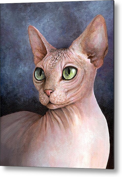 Cat Metal Print featuring the painting Cat 578 Sphinx by Lucie Dumas