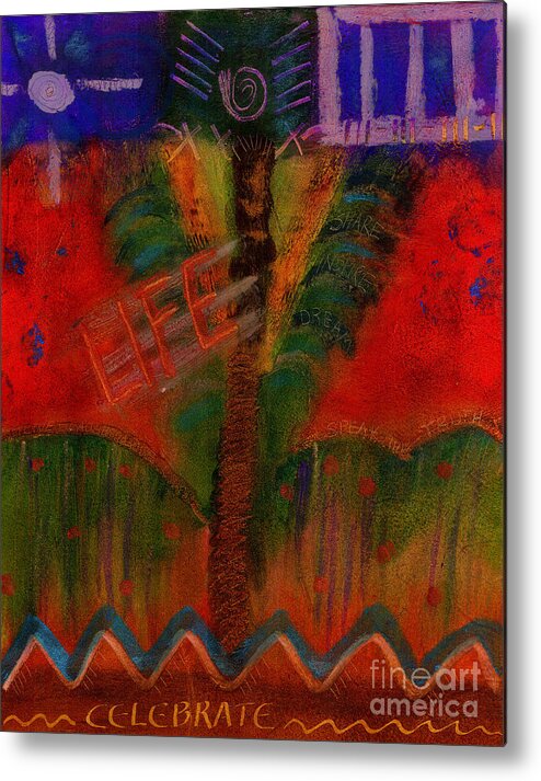 Abstract Metal Print featuring the painting Celebrate Life by Angela L Walker