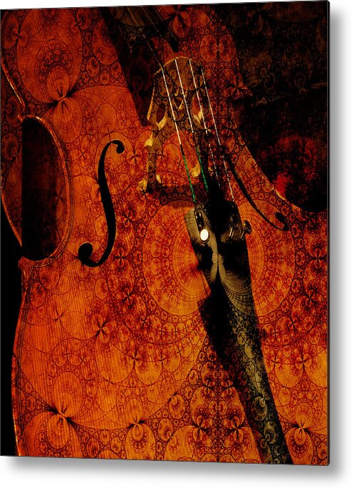Artistic Metal Print featuring the photograph Cellos at Midnight by Michele Cornelius