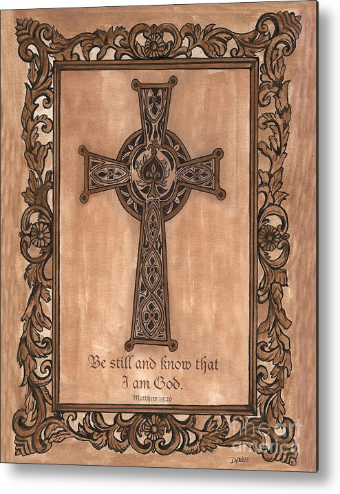 Cross Metal Print featuring the painting Celtic Cross by Debbie DeWitt