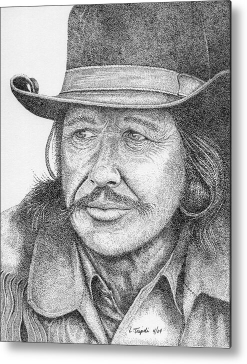 Western Metal Print featuring the drawing Charles Bronson by Lawrence Tripoli