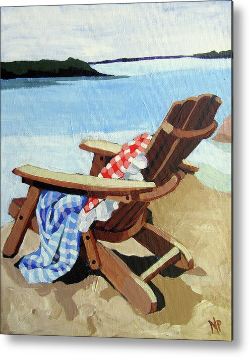 Tranquil Metal Print featuring the painting Checks and Stripes by Melinda Patrick