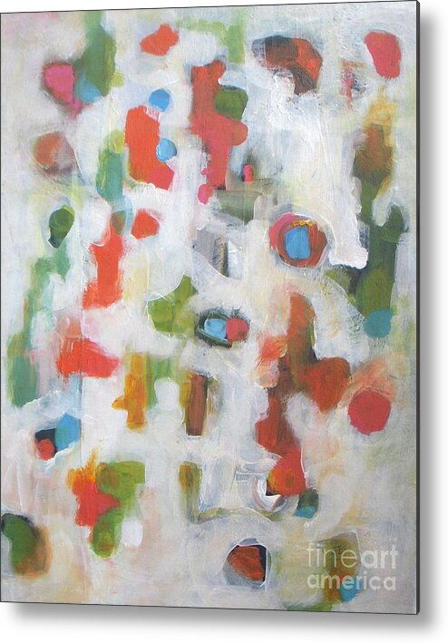 Abstract Metal Print featuring the painting Cheerfulness by Vesna Antic