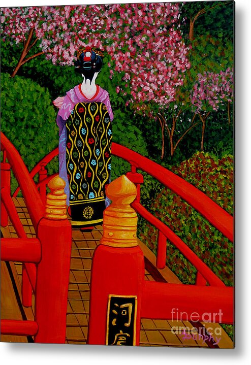 Japan Metal Print featuring the painting Cherry Blossoms by Anthony Dunphy