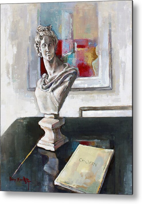 Oil Metal Print featuring the painting Chopin by Becky Kim