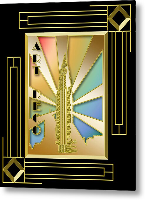 Chrysler Metal Print featuring the digital art Chrysler Building Frame 5 by Chuck Staley