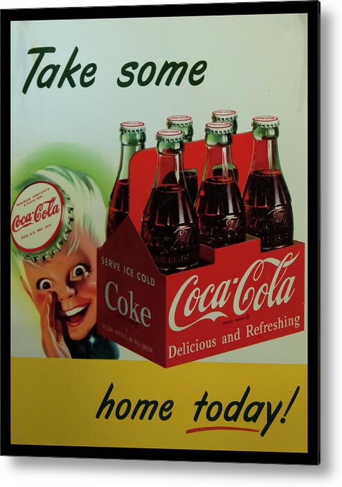 Cocacola Metal Print featuring the photograph Coca Cola antique sign by Flees Photos