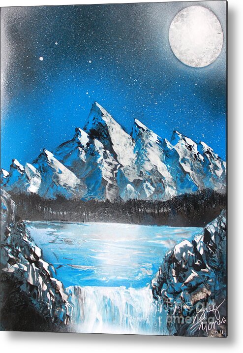 Mountain Metal Print featuring the painting Cold Blue by Greg Moores