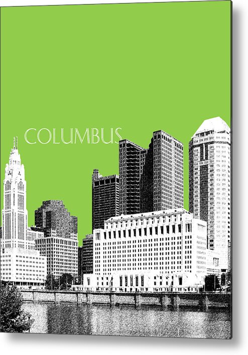 Architecture Metal Print featuring the digital art Columbus Ohio Skyline - Olive by DB Artist