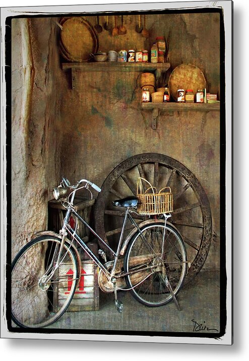 Old Bike Metal Print featuring the photograph Corner of the Shop by Peggy Dietz