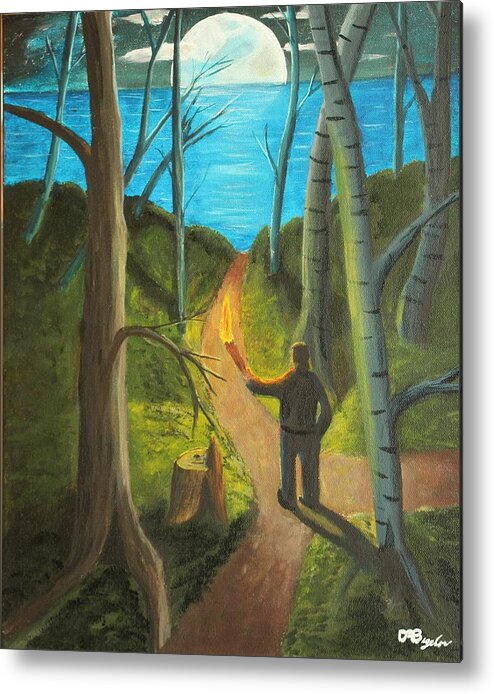Forest Metal Print featuring the painting Crossroads by David Bigelow