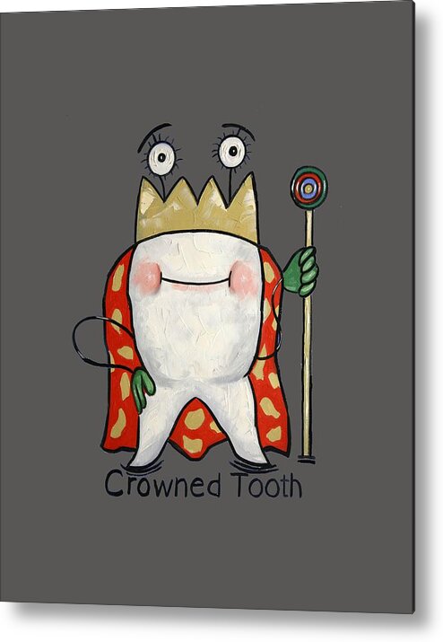 Crowned Tooth T-shirt Metal Print featuring the painting Crowned Tooth T-Shirt Anthony Falbo by Anthony Falbo