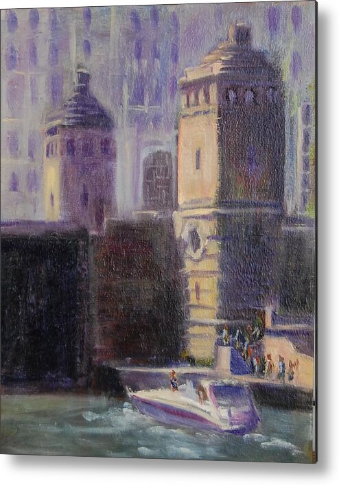 Chicago River Metal Print featuring the painting Cruising Chicago by Will Germino