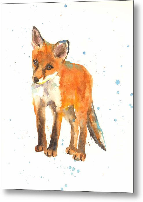 Fox Metal Print featuring the painting Curious Kit by Alison Fennell
