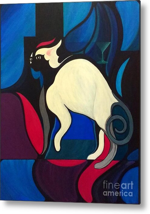 Bell Book And Candle Metal Print featuring the painting Pyewacket by John Lyes