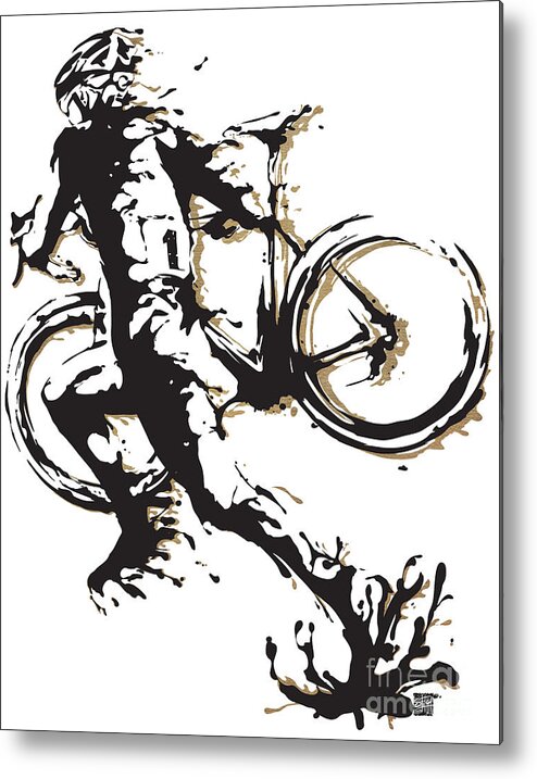 Cyclocross Metal Print featuring the painting Cyclocross Poster1 by Sassan Filsoof