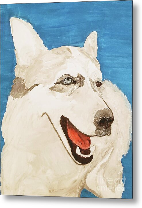 Dog Metal Print featuring the painting Date With Paint Feb 19 Layla by Ania M Milo