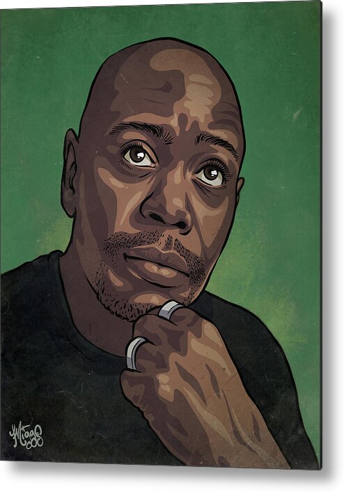 Dave Chappelle Metal Print featuring the drawing Dave Chappelle by Miggs The Artist