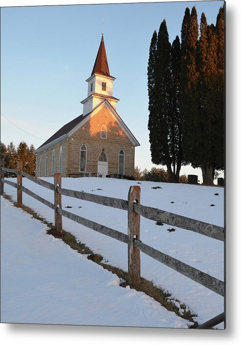 Winter Metal Print featuring the photograph Daylight's End_vertical by Janice Adomeit