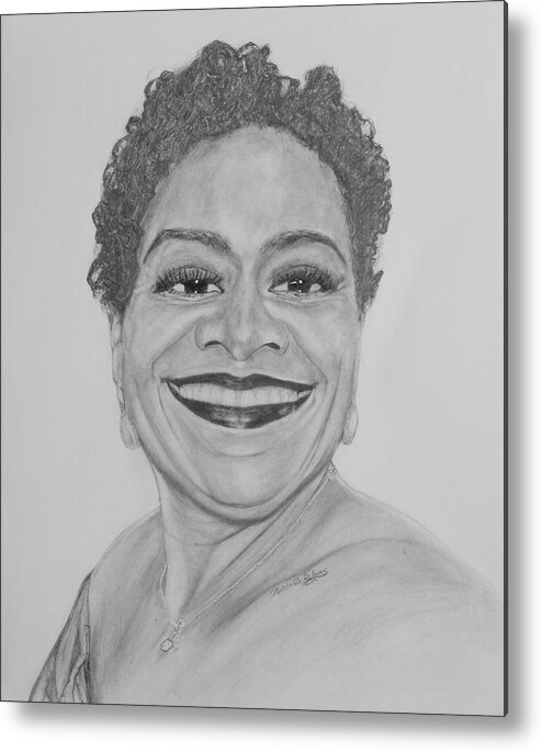Graphite Metal Print featuring the drawing Deborah by Michelle Gilmore