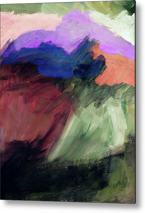 Abstract Painting Metal Print featuring the painting Desert Sunset 1- Art by Linda Woods by Linda Woods