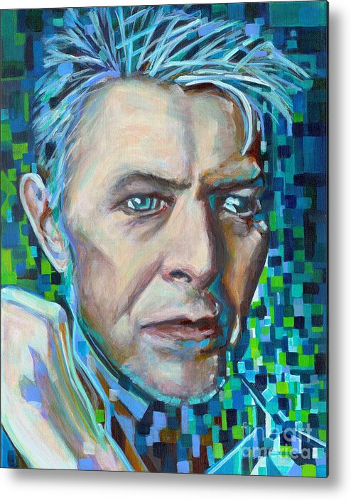 David Bowie Metal Print featuring the painting Destined To Infinity by Tanya Filichkin