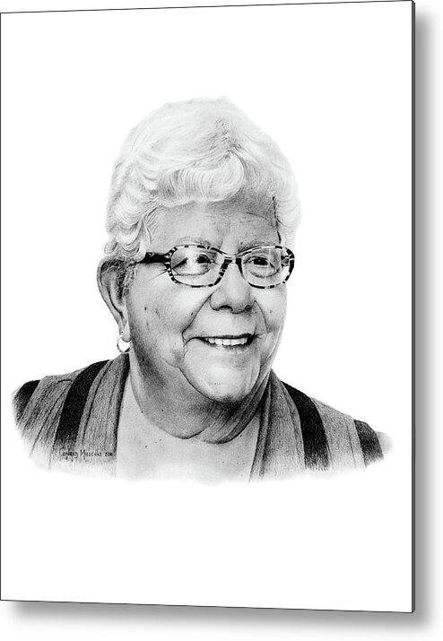 Portrait Metal Print featuring the drawing Dianne by Conrad Mieschke