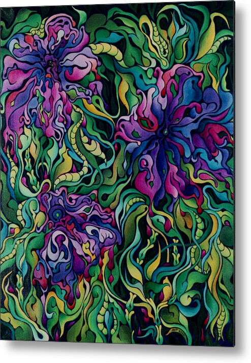 Purple Metal Print featuring the painting Dioxazine Disintegration by Amy Ferrari