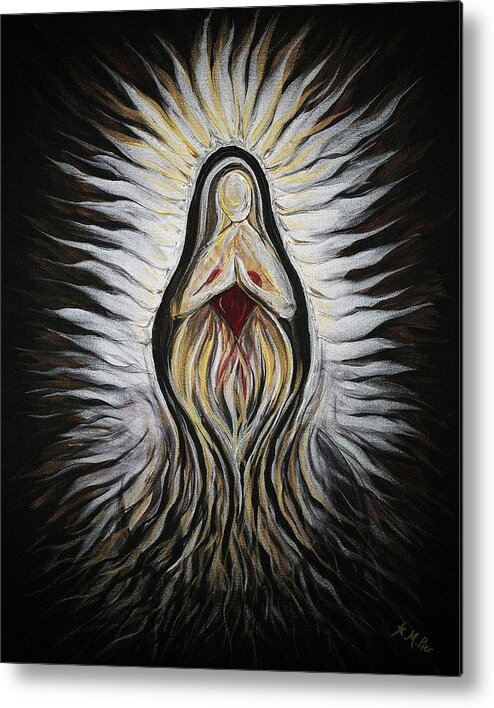 Divine Metal Print featuring the painting Divine Mother Milagro by Michelle Pier