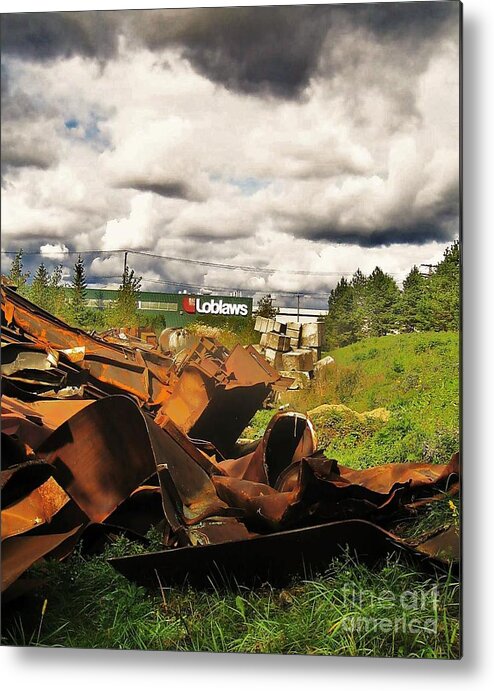 Photgraphy Metal Print featuring the photograph Domfer Deconstruction Twisted Metal by Reb Frost
