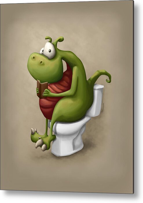 Toilet Metal Print featuring the digital art Dragon number 2 by Tooshtoosh