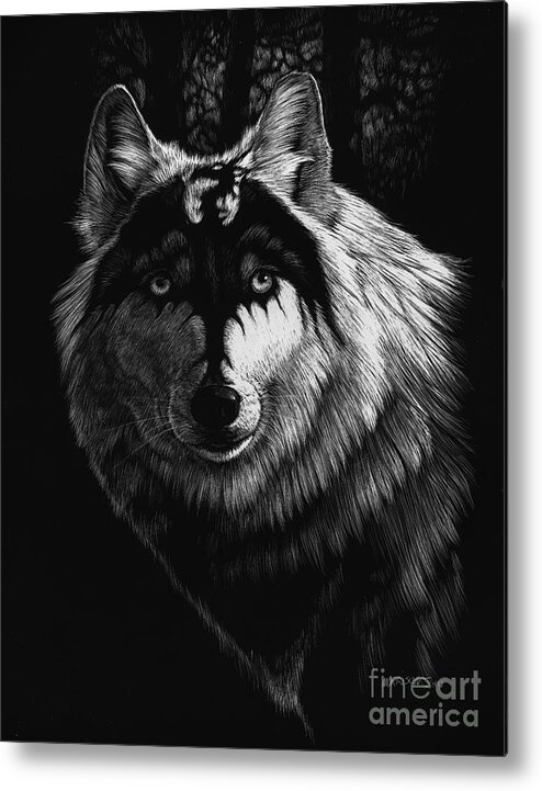 Wolf Metal Print featuring the painting Dragon Wolf by Stanley Morrison