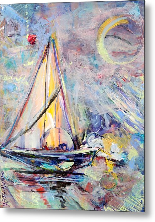 Schiros Metal Print featuring the painting Dream Boat by Mary Schiros
