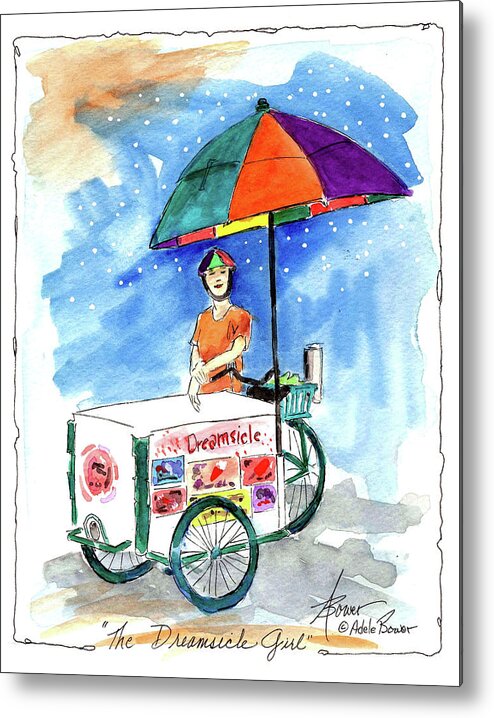 Ice Cream Metal Print featuring the painting Dreamsicle Girl by Adele Bower