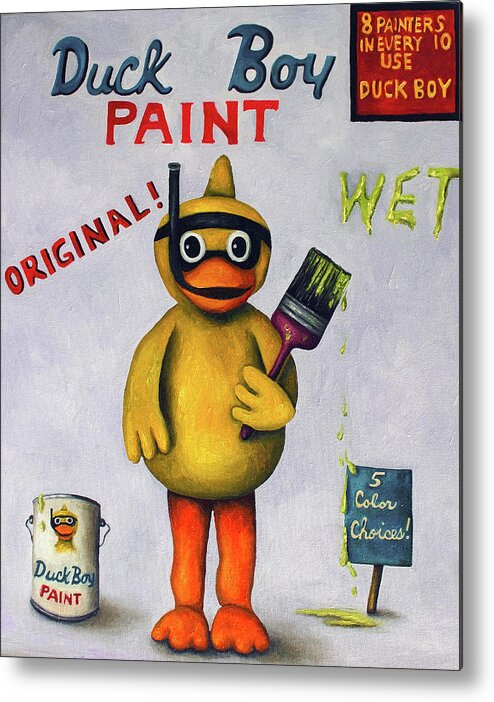 Duck Metal Print featuring the painting Duck Boy by Leah Saulnier The Painting Maniac