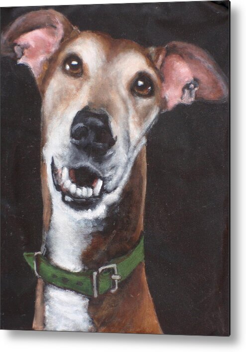 Greyhound Metal Print featuring the painting Dusty by Carol Russell