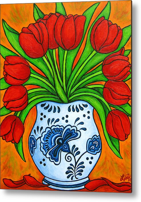 White Metal Print featuring the painting Dutch Delight by Lisa Lorenz