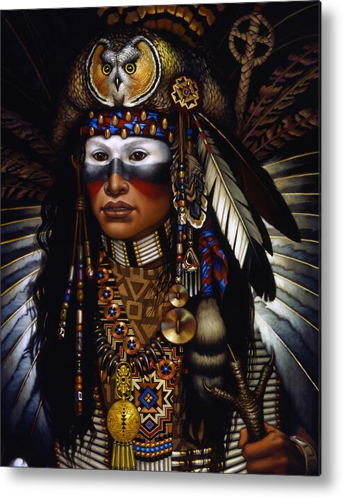 Indian Metal Print featuring the painting Eagle Claw by Jane Whiting Chrzanoska